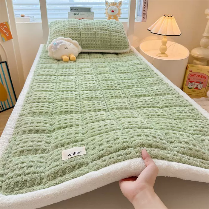 2025新款A类华夫格舒棉绒学生宿舍床垫秋冬季学生季床垫床褥子