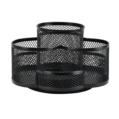 Plum blossom metal rotating pen holder ornaments wholesale pen holder makeup brush storage bucket desktop multi-functional iron mesh pen holder