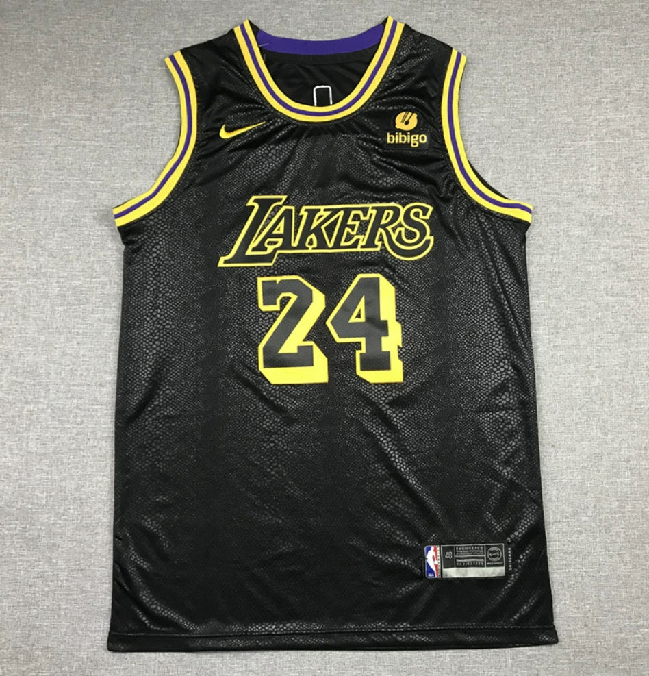 NBA вышитая баскетбольная майка No. 24 Kobe Мамба змея рисунок Kobe спереди No. 8 No. 24 Lakers Kobe Jersey