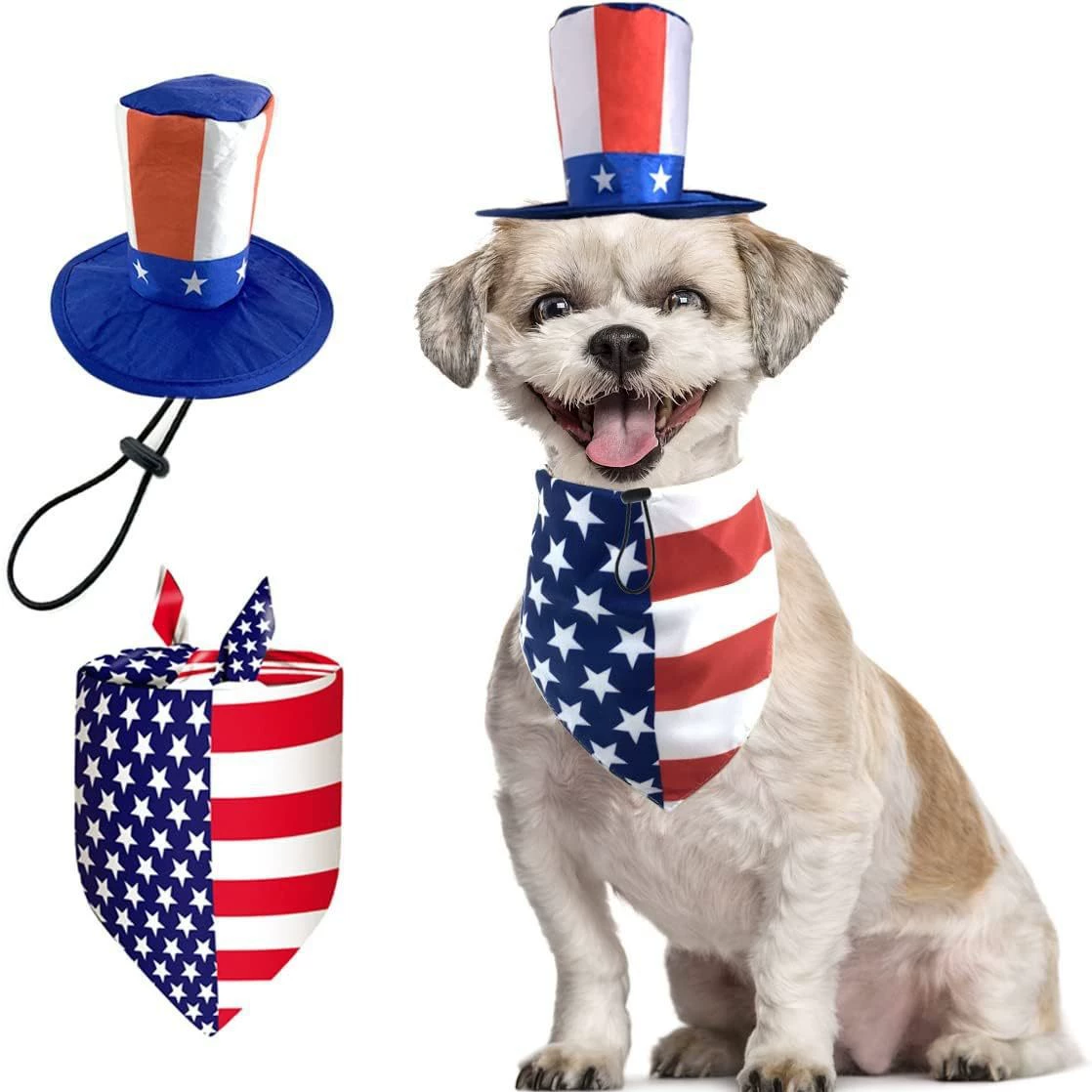 День независимости США Домашние животные шарфы Шляпы Праздничная вечеринка Ювелирные изделия Собаки Треугольники Трансграничные горячие продажи