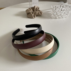 Korean Vintage Stylish PU Leather Headband, New French Chic Girl Outfit Hair Pin Hair Clip