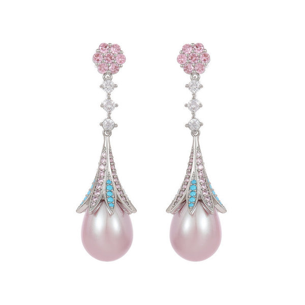 Retro elegant long earrings for face sculpting drop-shaped from…
