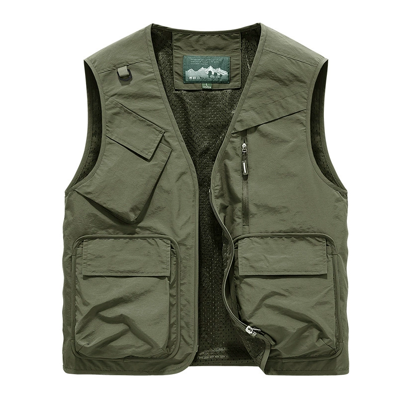 25 новых летних и осенних мужских жилетов с несколькими карманами, жилетов для спорта и отдыха, топов для рыбалки на открытом воздухе, жилетов и жилетов.