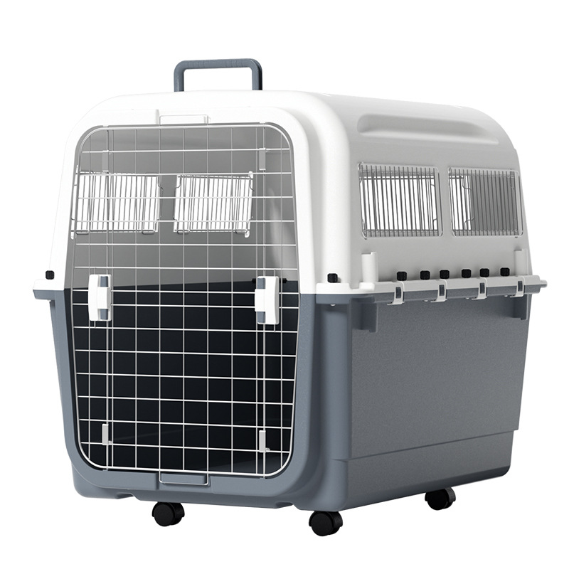 Caja de transporte de perros de mascotas, caja de transporte de perros, jaula de gato y perro, transporte de perros grandes, cabello dorado para China Airlines.