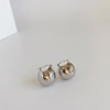 Tide, advanced metal three dimensional spherical earrings, french style, high-quality style