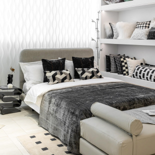 Light Luxury High-end Model Room Bed Flag Pillow Combination Chenille Grey Bed Tail Towel Hotel Bedding Sales Office Pillow