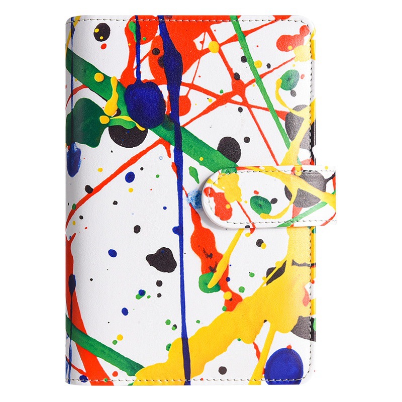 Agenda A6 transfronteriza, cuaderno de hojas sueltas, personalizable, con índice de cuero PU, pegatinas, agenda, libro de presupuesto de ahorro de efectivo, personalizable