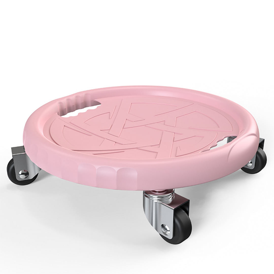 4륜 복부 트레이 [핑크] 무릎 패드와 무릎 패드 포함