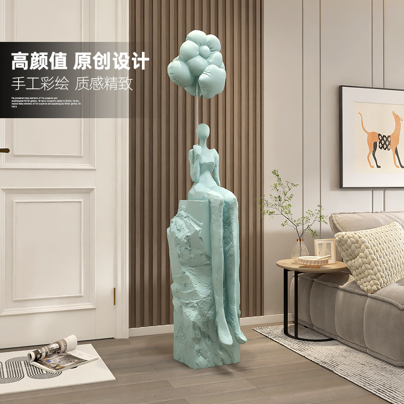 Arte abstracto de lujo ligero de alto nivel decoración de suelo sala de estar decoración de entrada de entrada de hotel escultura nueva vivienda