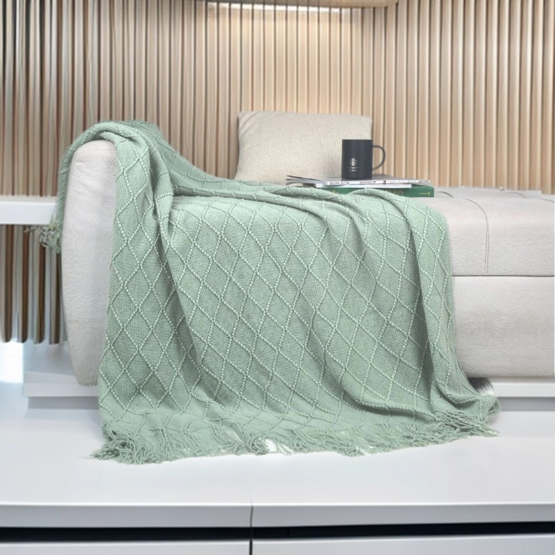 Mantras de diamante de lujo ligero simple invierno grueso cuatro estaciones mantas de oficina general siesta mantas mantas sofá mantas