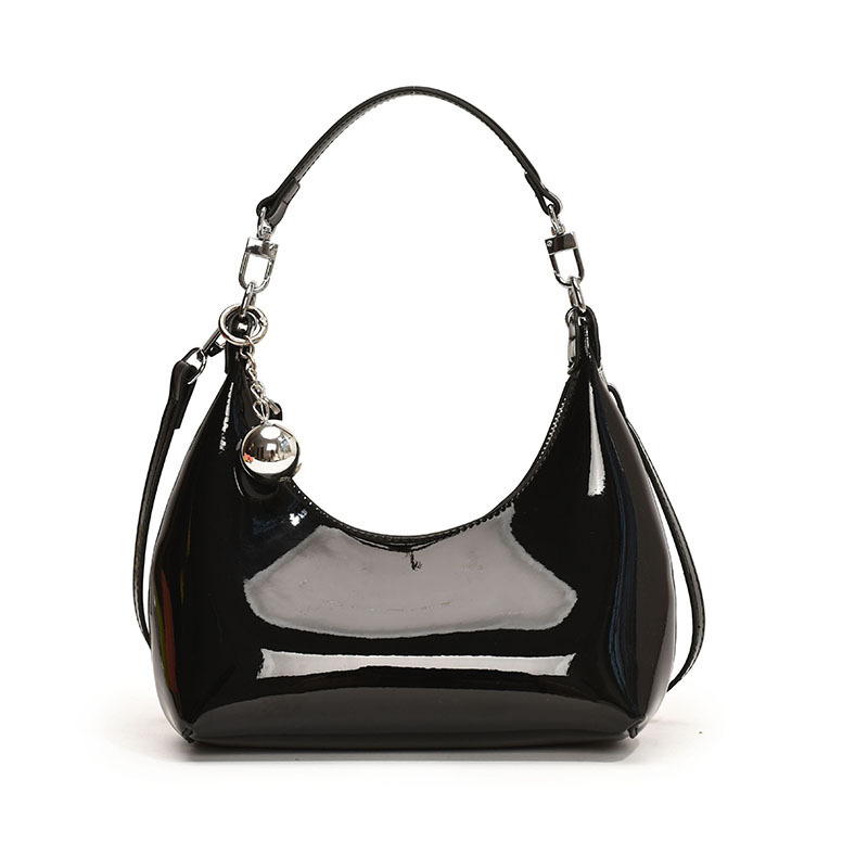 Handheld Bright Pea Bag Women's Korean-style Fashion Ins Simple Shoulder Bag 2024 Niche Trendy Crossbody Bag Elegant