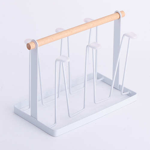 Attached cup holder Nordic cup drying rack household upside-down glass cup holder desk iron cup holder manufacturer