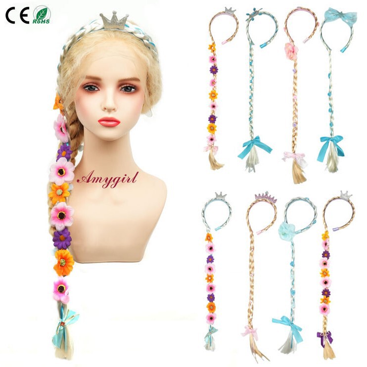 Children's Princess Headwear, Girls' Wigs, Braided Hair Bun Accessories, One-Piece Hair Hoops, Hair Accessories, Hair Styling, Cartoon Wigs