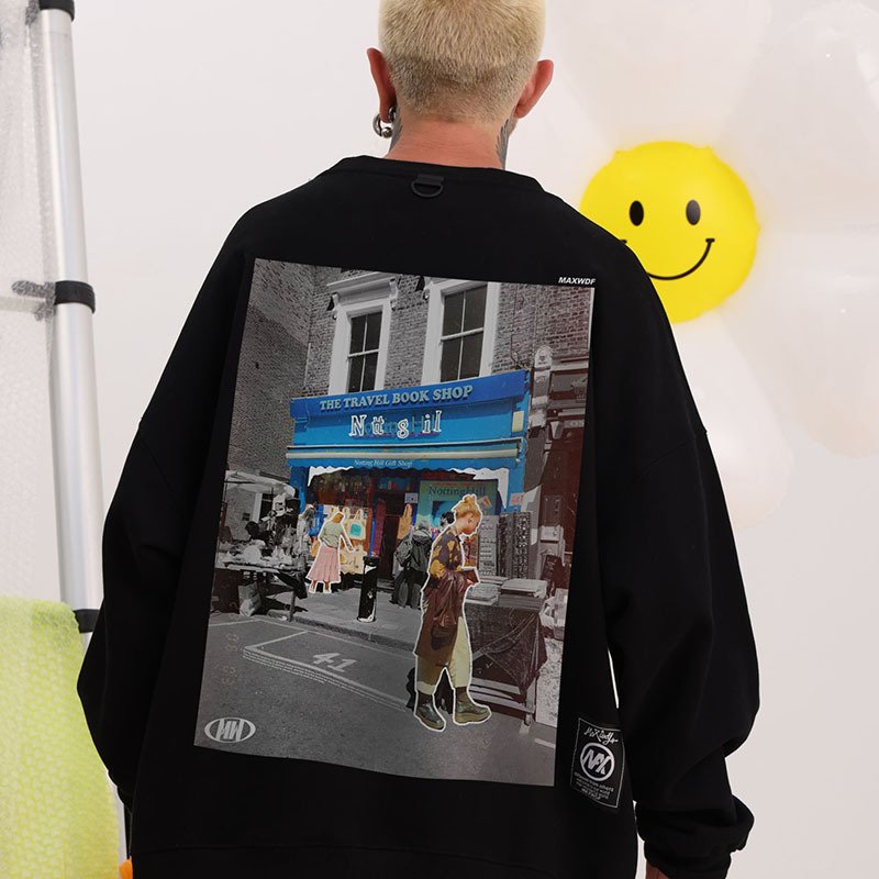 Men's Clothing round neck pullover sweater heavyweight high street original designer brand Japanese couple style _voghion.com