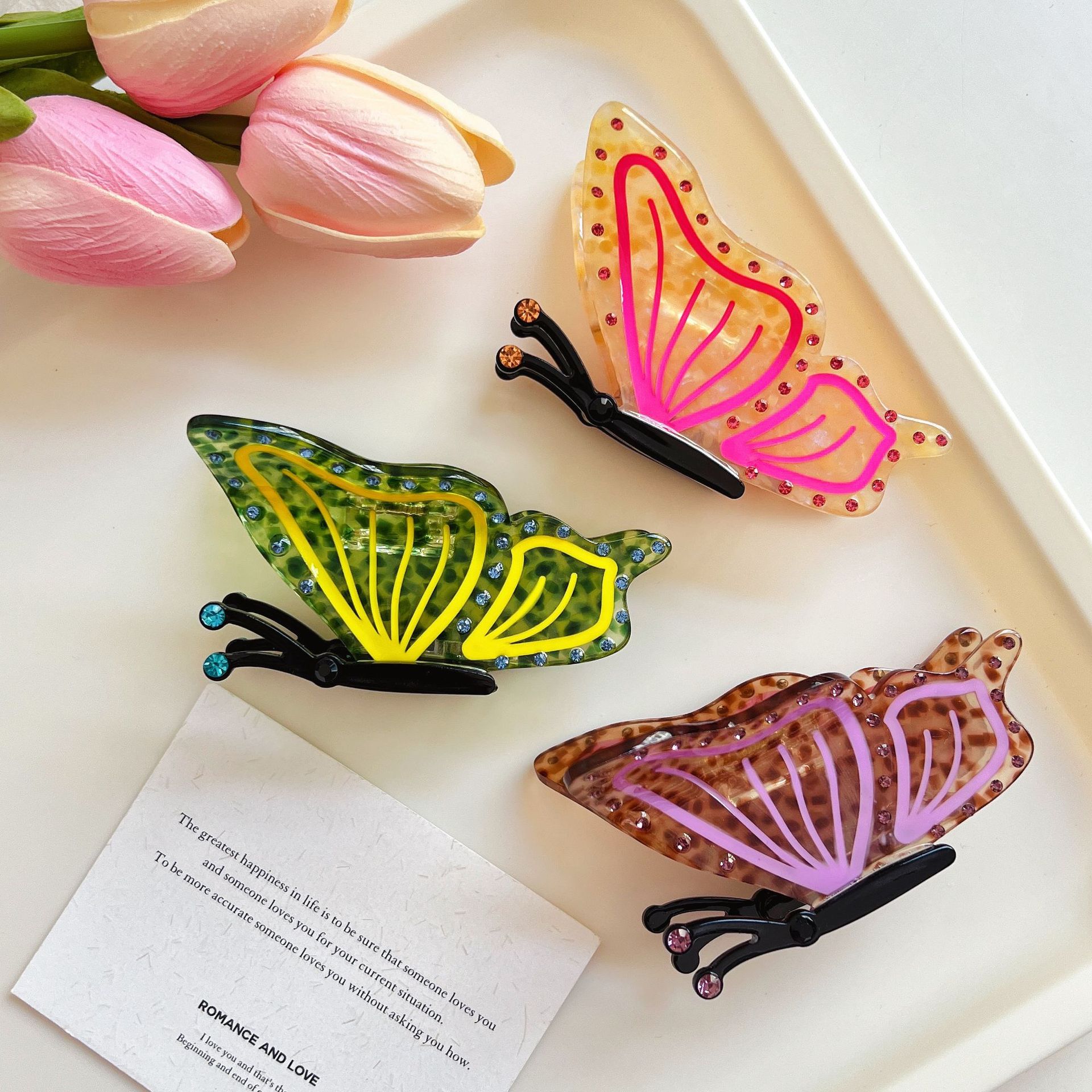 40g Weight Hair Claws Hair Accessories Type 1 Piece Quantity Cute Lady Women's Butterfly Acetic Acid Sheets Hair Claws