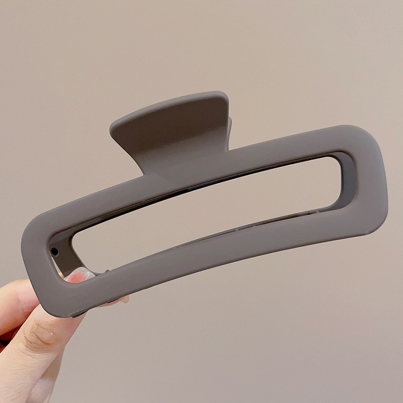 Clip de agarre de color café de alta calidad, horquilla grande, mujer 2024, nuevo estilo, volumen de cabello en la parte posterior de la cabeza, clip de tiburón, tocado, horquilla