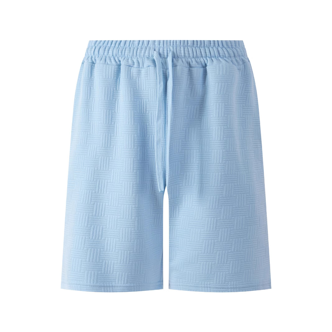 跨境亚马逊美式夏季热卖男士纯色重磅提花潮流户外休闲宽松短裤男