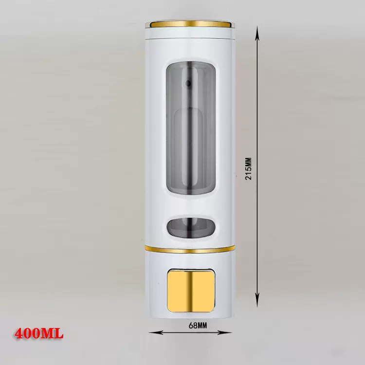 400毫升金边色皂液器 宾馆酒店卫生间手动按压壁挂式洗手液皂液盒