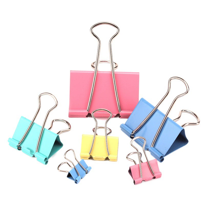 Зажимы для бумаг Deli 8551ES 52 53 54 55 56 цветные, длинные, типа «рыбий хвост», канцелярские товары оптом