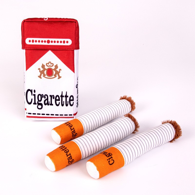 Cross-border pet toy, cigarette-shaped sound-making self-entertainment plush toy, popular pet supplies from the factory, dog toy