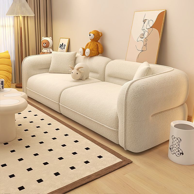 Cream Style Cashmere Small Apartment Sofa Modern Minimalist Living Room Straight Row Apartment B&B Double Small Sofa Wood