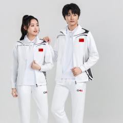 春と秋の男女同じスポーツとレジャースーツランニングカップルツーピースセット中学校と高校の制服プリントロゴ