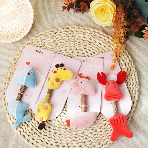 Cat Woodland Mint Cat Toy Teething Stick Adult Cat Kitten Cat Tooth Cleaning Snack Chew Plush Toy Wholesale 