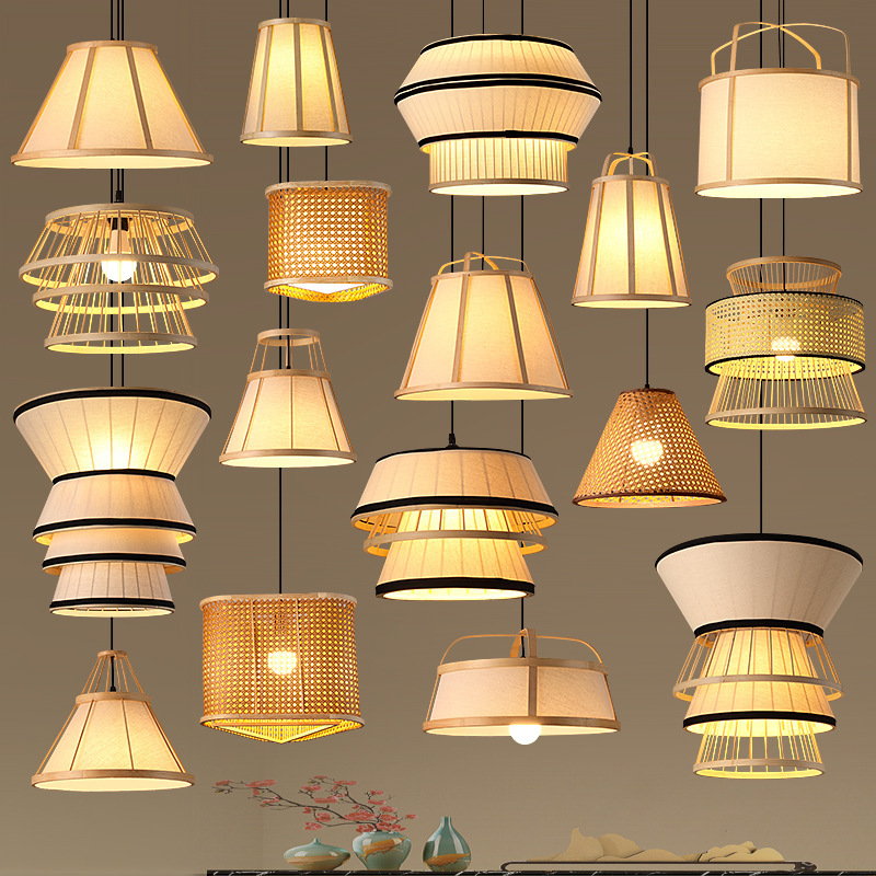 Lamp Designer New Chinese Style Personalized Coffee Catering B&B Tea Room Wabi-Sabi Style Hot Pot Milk Tea Shop Fabric Pattern Lamp Lamp Designer New Chinese Style Personalized Coffee Catering B&B Tea Room Wabi-Sabi Style Hot Pot Milk Tea Shop Fabric Pattern Lamp