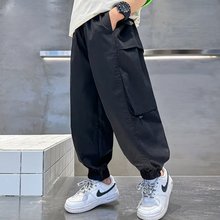 左西童装男童裤子工装裤春秋款2023新款儿童休闲帅气宽松秋装长裤