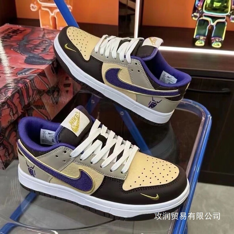 Brown Demon Sneakers with Low-Top Laces, Trendy Men's Casual Sports Shoes, Wholesale Aj Shoes Brown Demon Sneakers with Low-Top Laces, Trendy Men's Casual Sports Shoes, Wholesale Aj Shoes