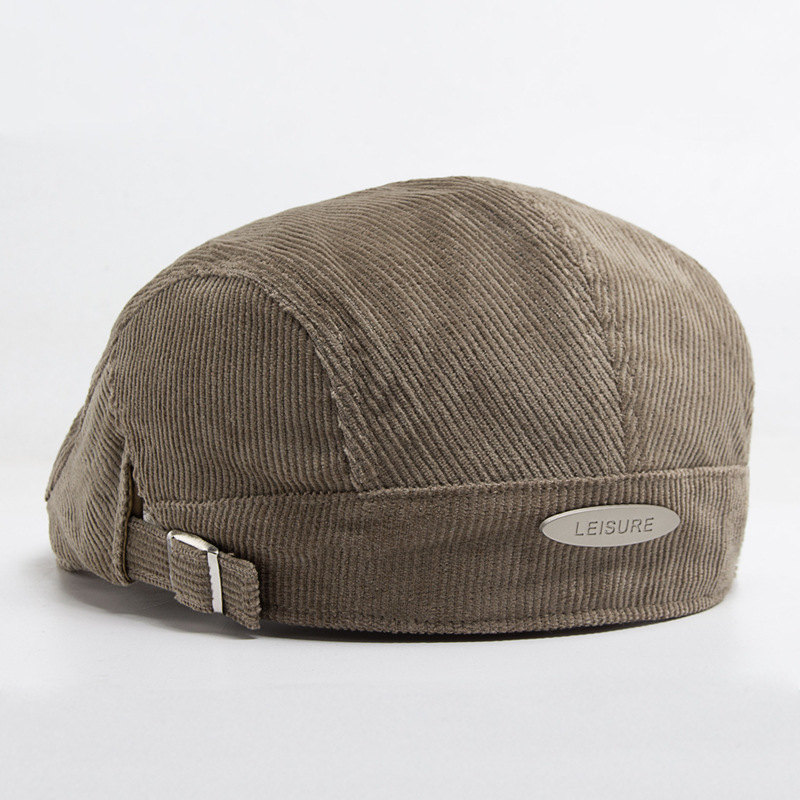 Women's autumn and winter corduroy men's vintage painter forward beret casual peaked cap in stock