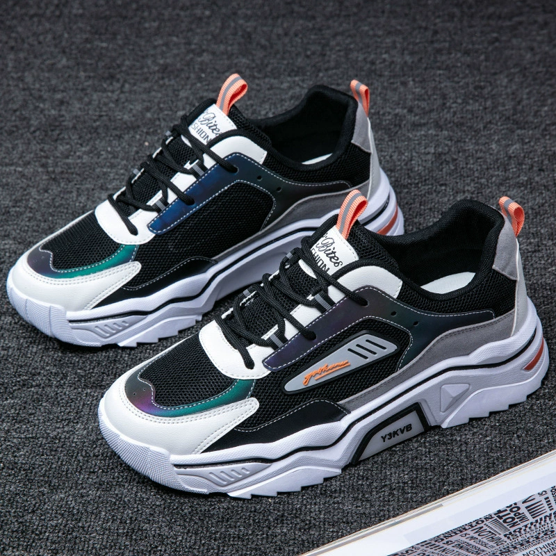 Men's shoes 2025 new spring breathable and versatile mesh sports and leisure youth heightening dad ins trendy shoes