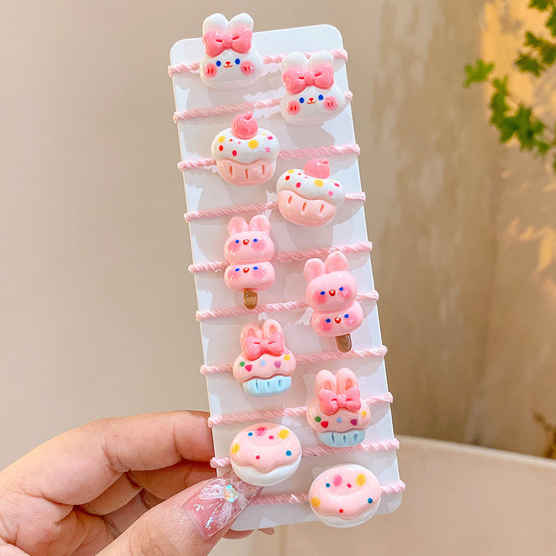 2 # 핑크 토끼 10 피스 세트 (카드 없음)