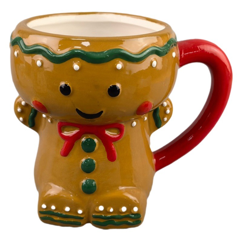 Selección estricta cerámica Navidad taza lindo dibujos animados muñeco de nieve Santa Claus taza lindo fresco estudiante taza