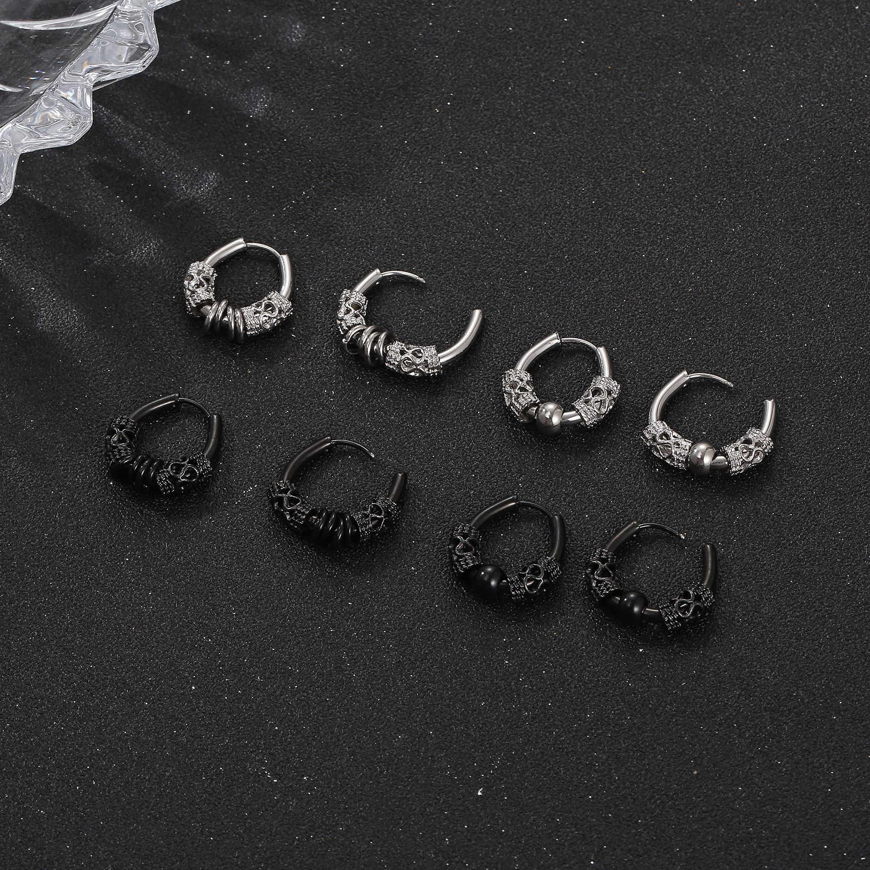 Punk Solid Color Stainless Steel Plating Hoop Earrings 1 Piece display picture 5