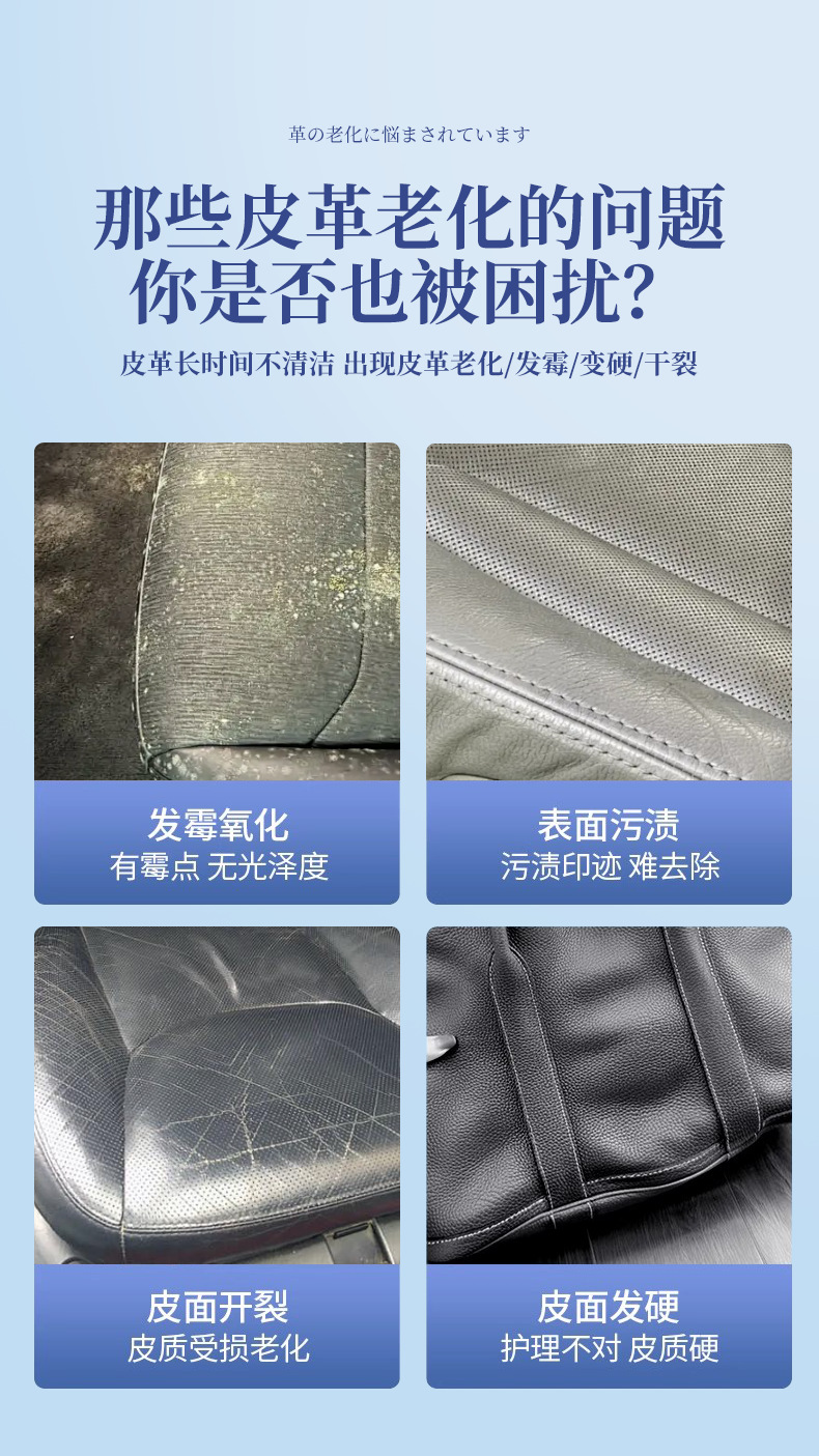 Car Interior Leather Care Cleaning Wipes, Special Powerful Stain Remover and Maintenance Tool for Leather Seats and Coating