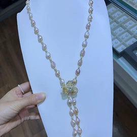 天然珍珠项饰;珍珠首饰套装;天然珍珠耳饰