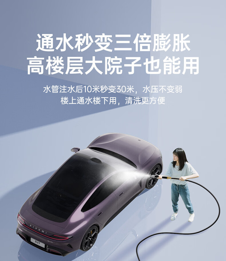 Kingjoy High-Pressure Water Gun for Car Washing, Household Water Hose, Soft Hose for Washing Floors, Watering, Irrigation, Garden, Landscaping, and Courtyard