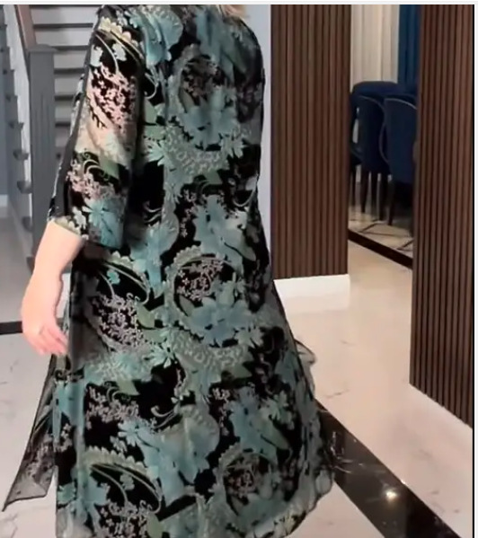 Women's Regular Dress Vintage Style Round Neck Printing Half Sleeve Printing Midi Dress Holiday Daily display picture 5