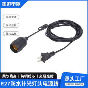Fleshy flower fill lamp head power cord American standard lamp head line greenhouse plant lighting lamp head line