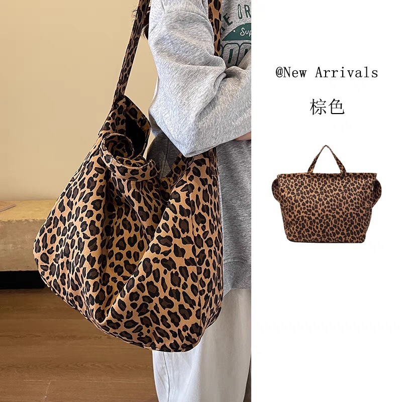 Retro Leopard Print Canvas Bag for Women, Trendy Large-Capacity Casual Tote Bag, Student Tote Bag, Handbag Retro Leopard Print Canvas Bag for Women, Trendy Large-Capacity Casual Tote Bag, Student Tote Bag, Handbag