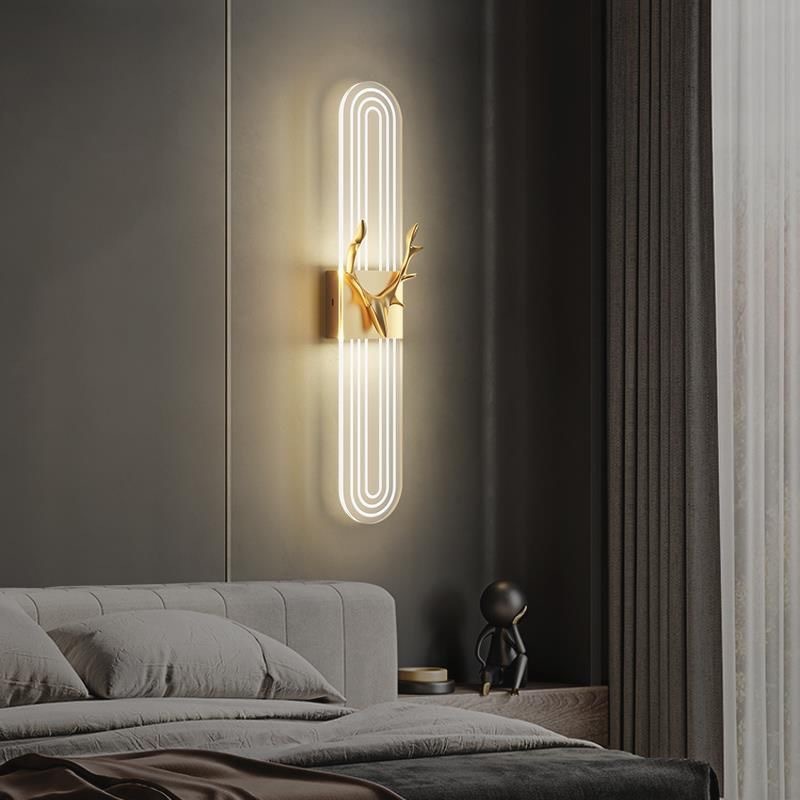 lámpara de pared dormitorio cabecera LED sala de estar TV de fondo lámpara de pared moderna minimalista red creativa escalera luz de puerta de entrada