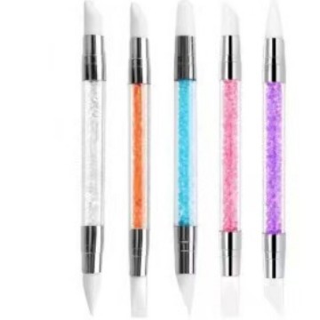 Pincel de Silicona para Uñas de Acrílico de Doble Cabeza Multifuncional para Manicura