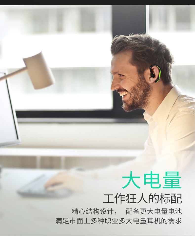 F600 kabelloses Bluetooth-Headset Mono-Ohrmuschel 5.0 Over-Ear Sport-Fahrbetrieb ultra lange Akkulaufzeit Geschäfts-Bluetooth-Headset