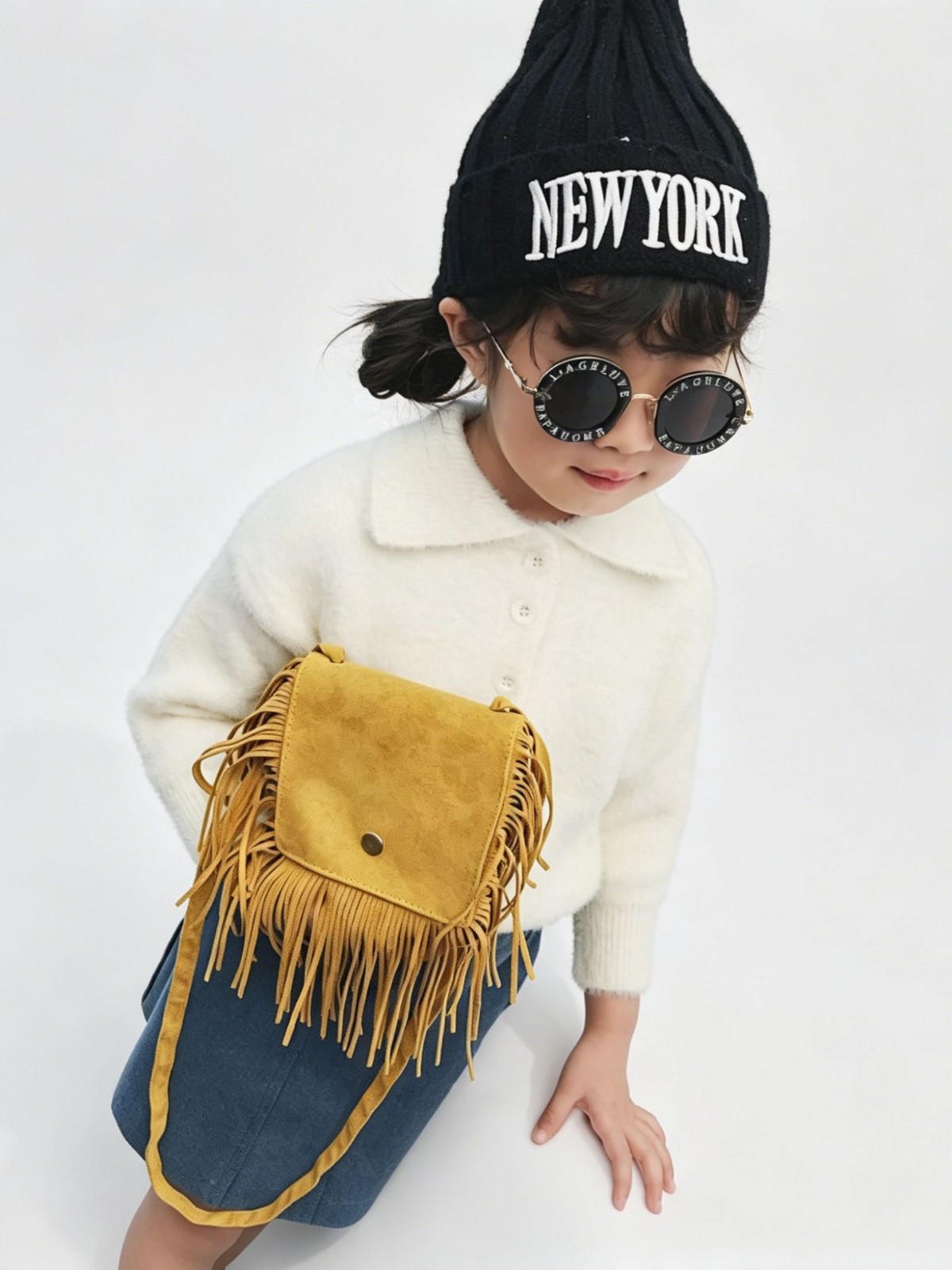 Bolso infantil estilo 2026, moderno bolso de hombro con borlas, mini bolso cruzado estilo coreano, monedero moderno para niños y niñas