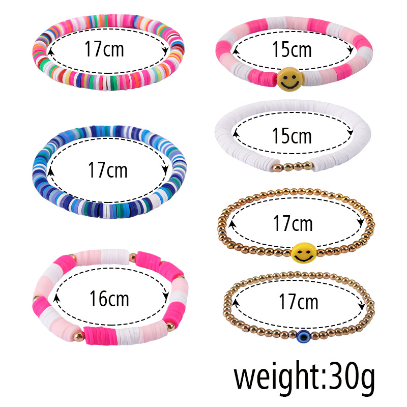 1 Set Fashion Geometric soft clay Handmade Womenu0027S Bracelets