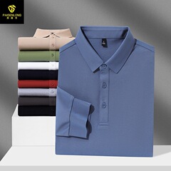 秋冬长袖男女同款POLO衫工作服广告文化衫印制logo刺绣团体服定制