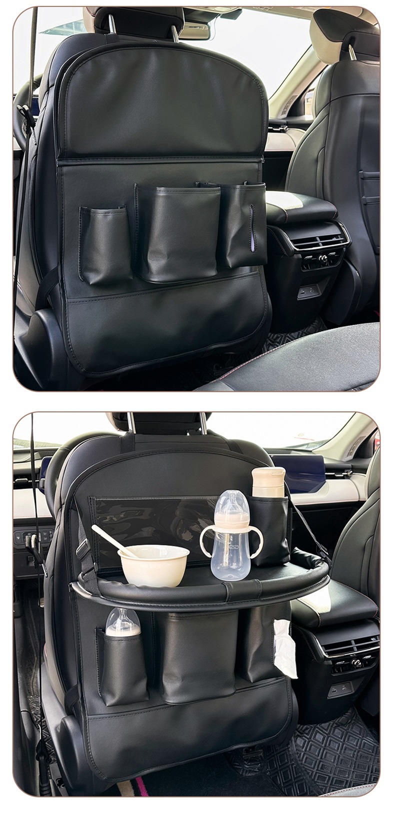 Car Seat Back Organizer Storage Bag Hanging Bag Car Rear Seat Small Table Dining Table Multifunctional Storage Bag