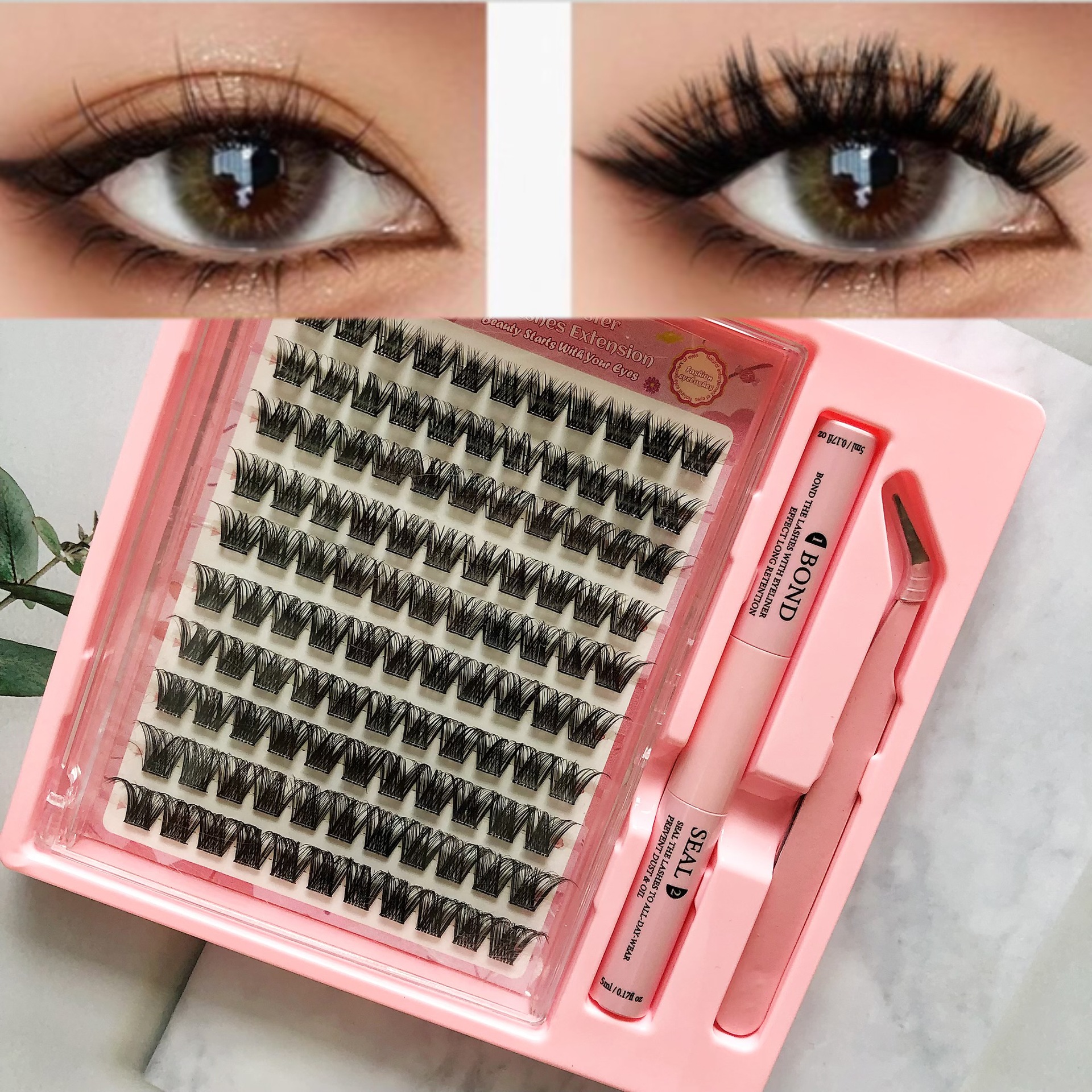 Conjunto de pestañas falsas transfronterizas de gran capacidad serie WM, ojos grandes, ojos lindos, pestañas falsas de imitación natural.