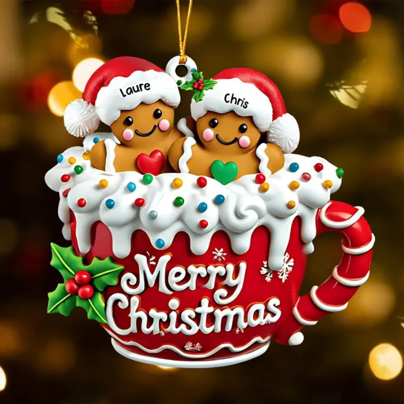 Navidad pastel horneado decoración de automóvil caja de regalo pan de jengibre hombre de Navidad Plug-in fiesta postre cubierta image 3